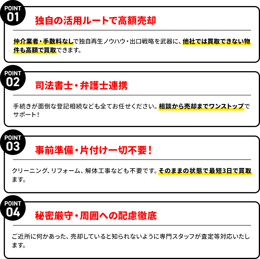 理由4つ