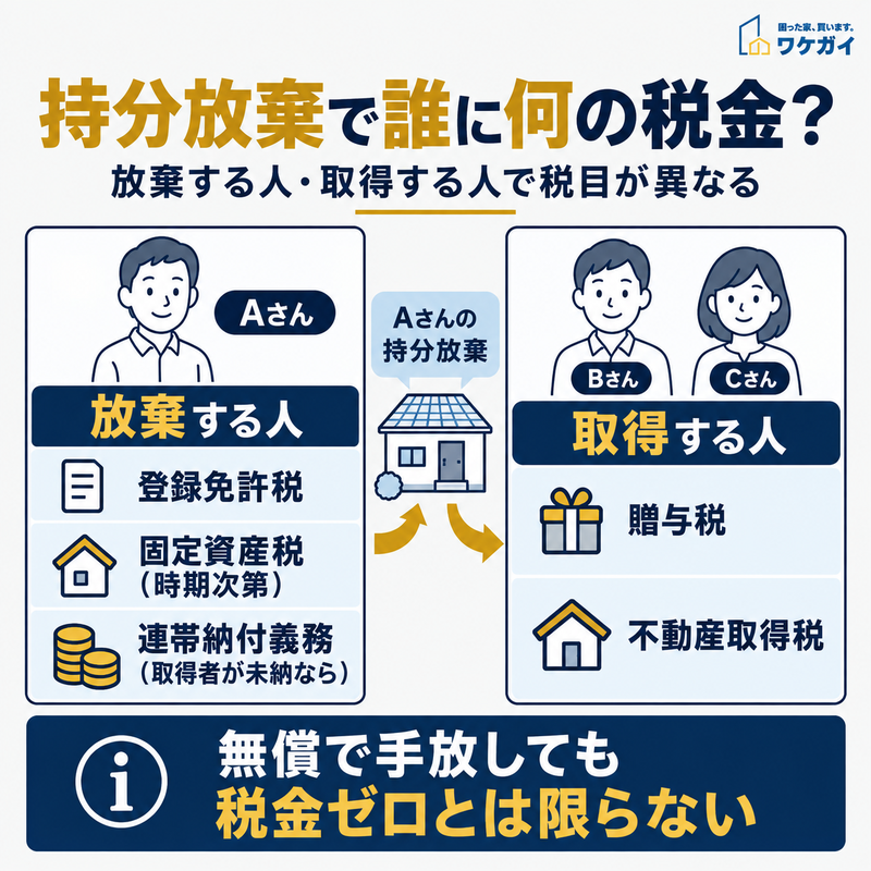共有持分を放棄する人に課される税金とは