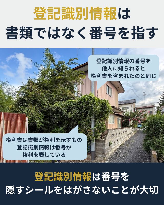 登記識別情報は番号そのものが所有権を示すことを表した図解