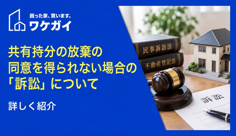 共有持分の放棄の同意を得られない場合の「訴訟」について詳しく紹介
