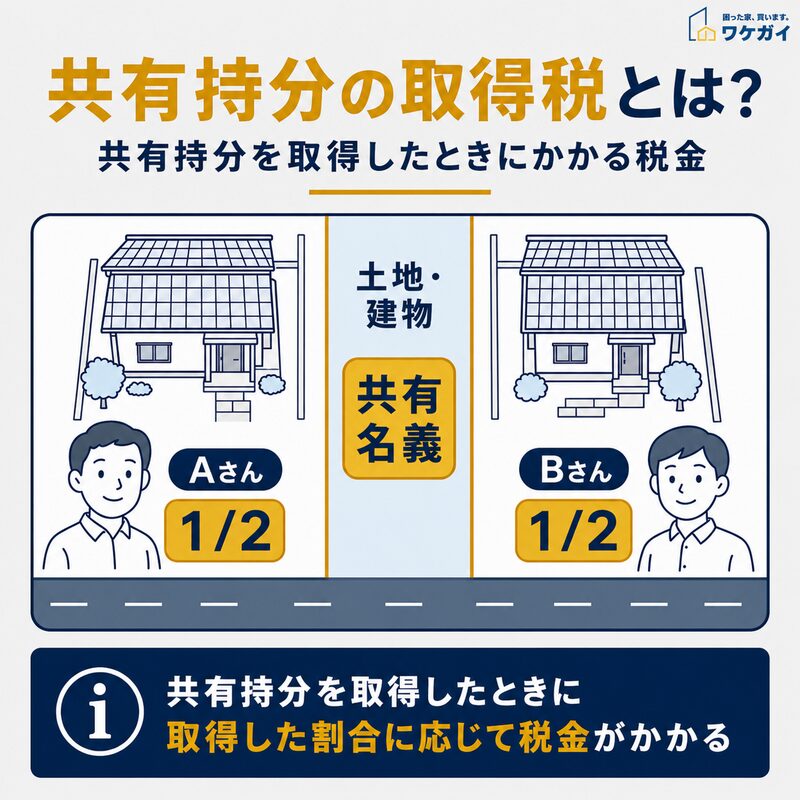 共有持分の取得税とは|共有持分を取得した割合に応じて税金がかかる仕組み