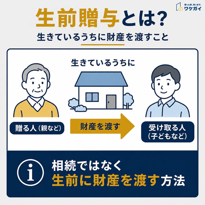 生前贈与とは、生きているうちに親などから子どもなどへ財産を渡す方法