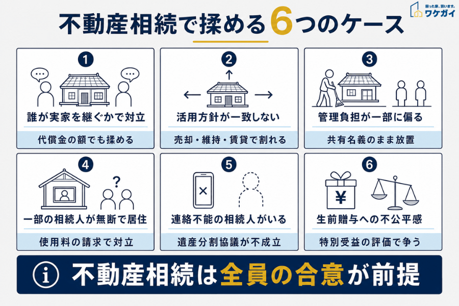 不動産相続で揉める6つのケース