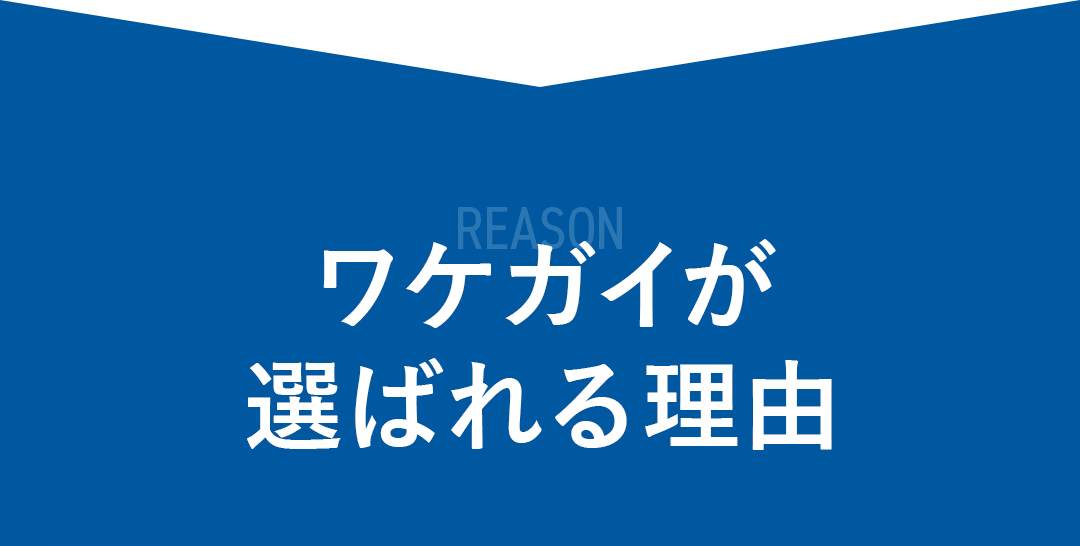 ワケガイが選ばれる理由