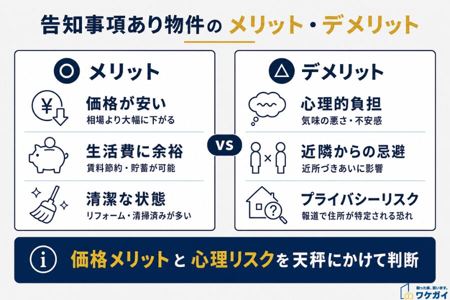 告知事項あり物件のメリット・デメリット