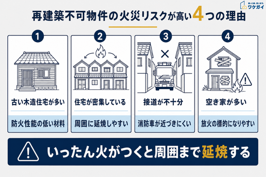 再建築不可物件の火災リスクが高い4つの理由
