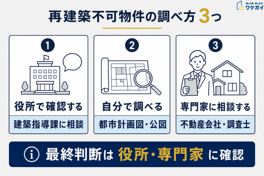 再建築不可物件の調べ方3つ