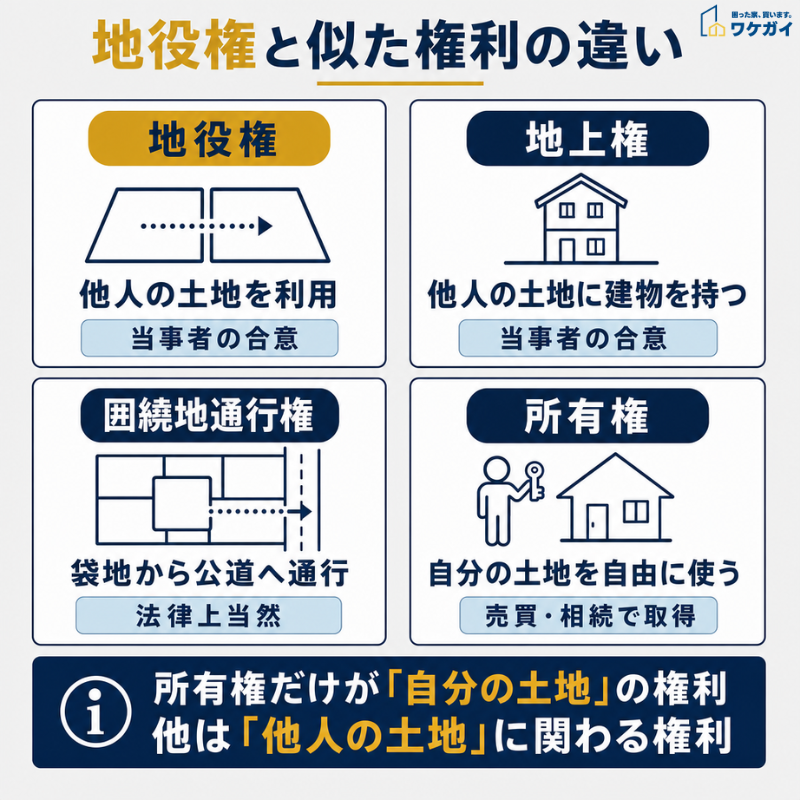 地役権と類似する権利の違い