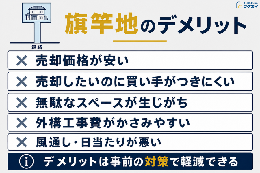 旗竿地デメリット