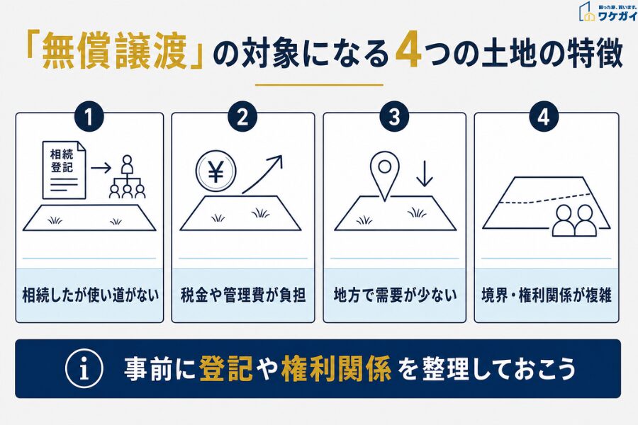 無償譲渡の対象になる土地の特徴