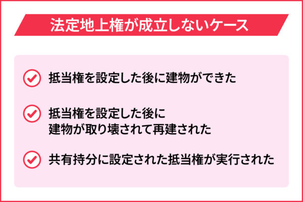 法定地上権が成立しないケース