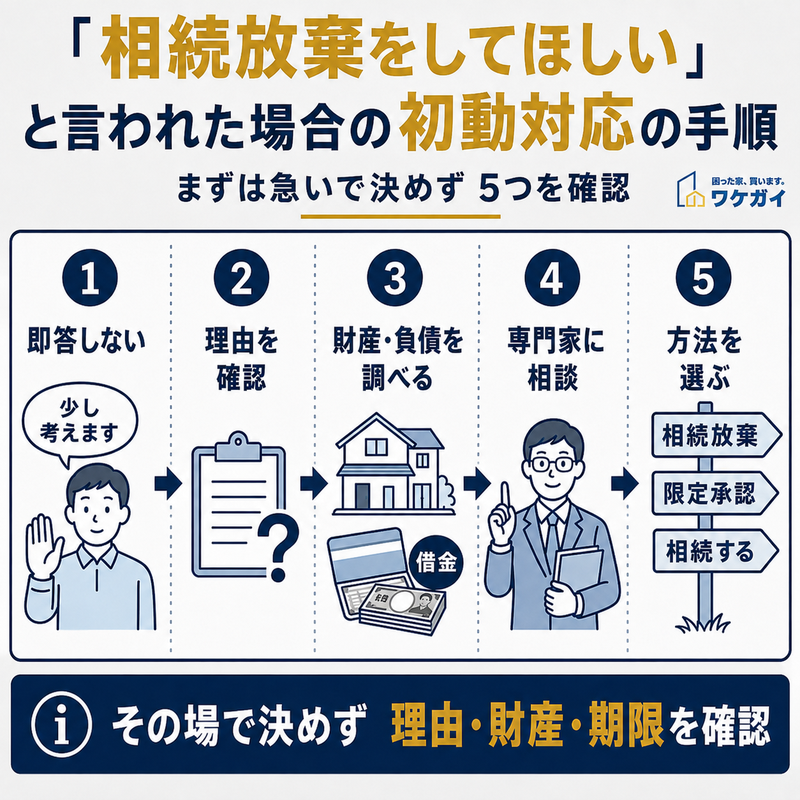 「相続放棄をしてほしい」と言われた場合の初動対応5ステップ