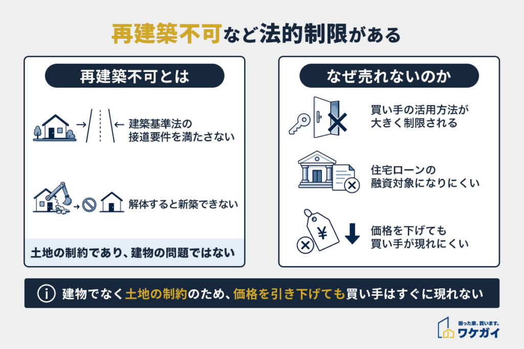 理由③：再建築不可など法的制限がある